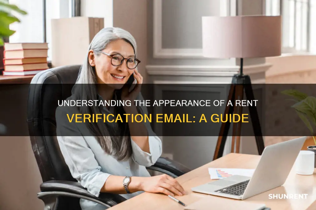 what does a verification email of rent look like