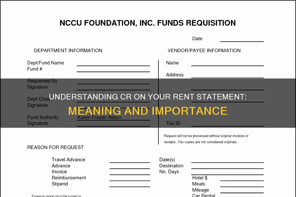 what does cr mean on rent statement