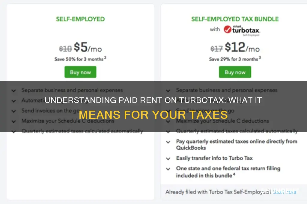 what does paid rent mean on turbotax