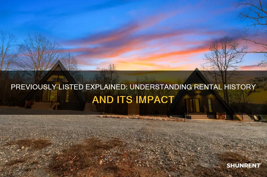 what does previously listed mean when renting