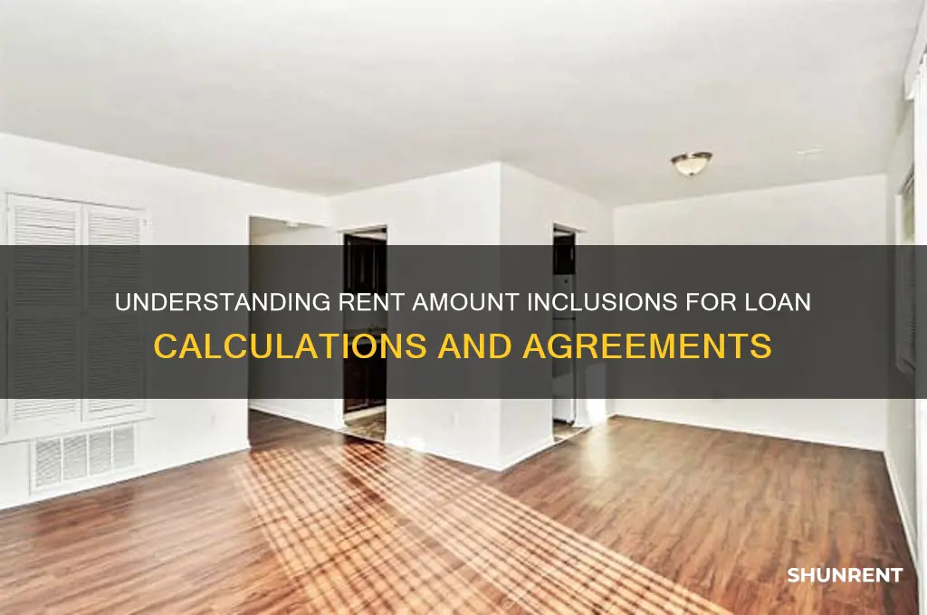 what does rent amount include for a loan