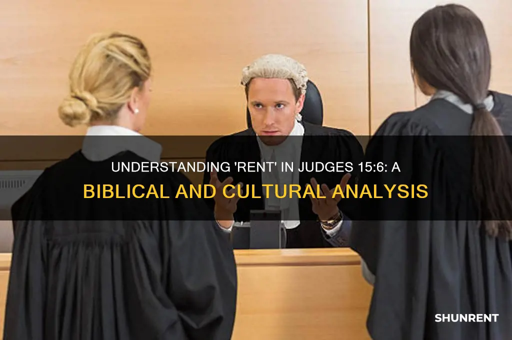what does rent mean in judges 15 verse 6
