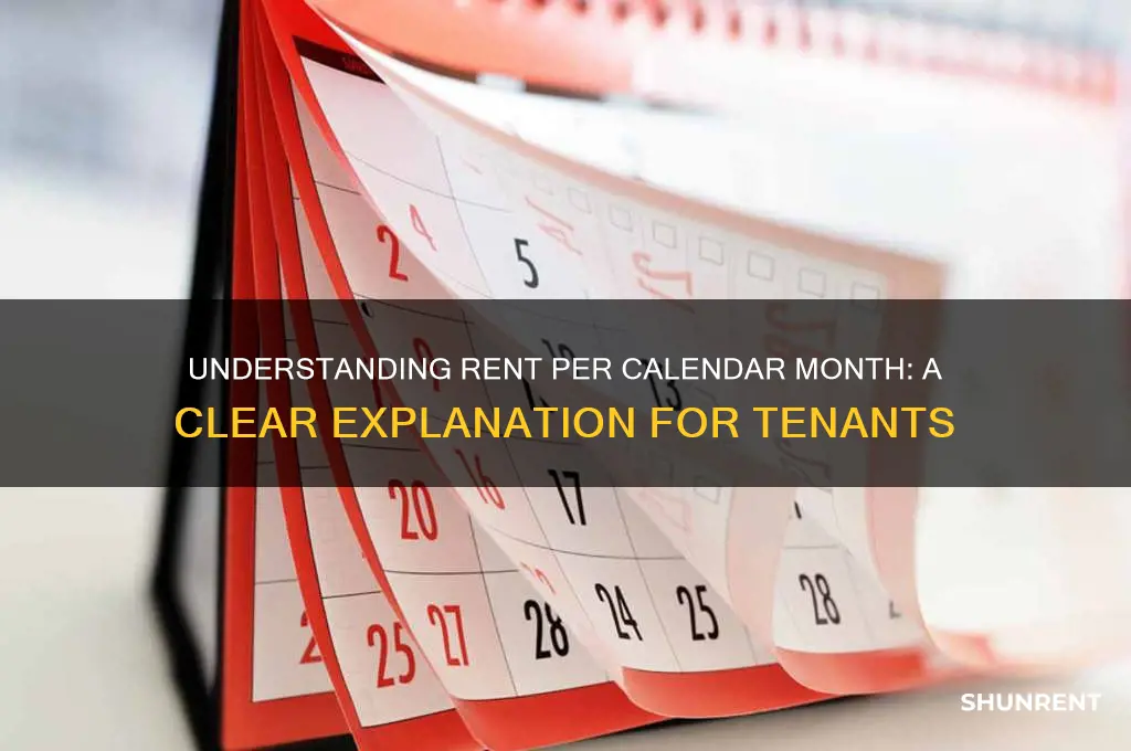 what does rent per calendar month mean