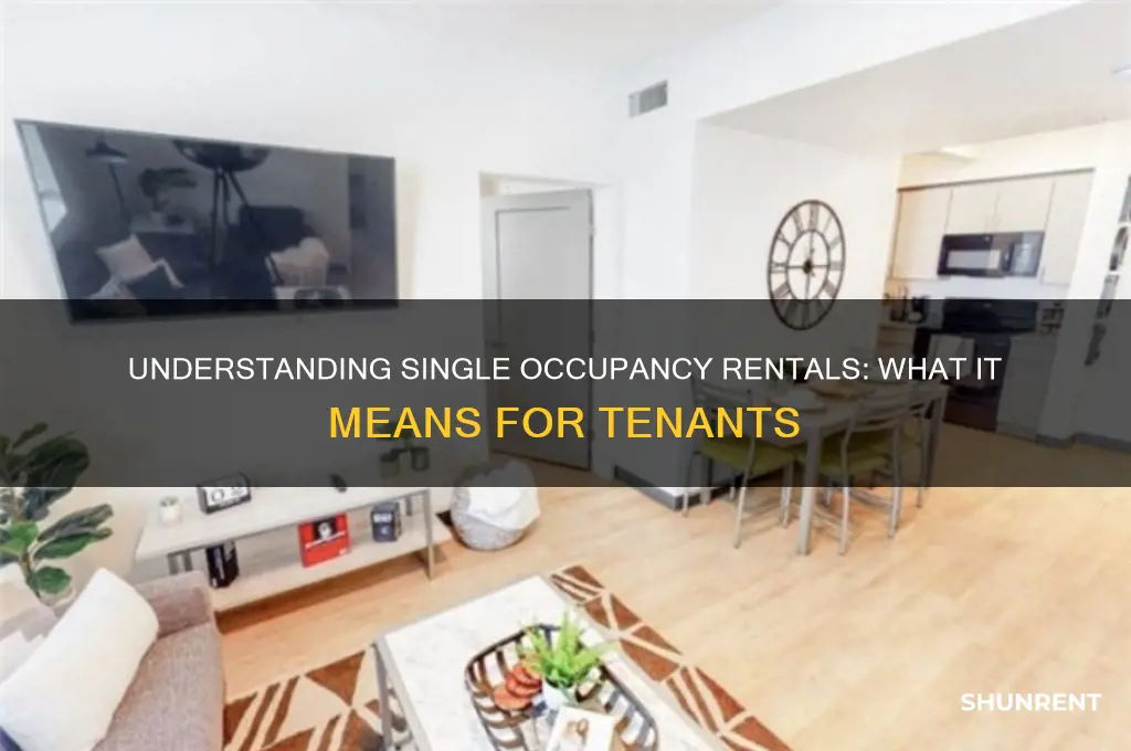 what does single occupancy mean when renting
