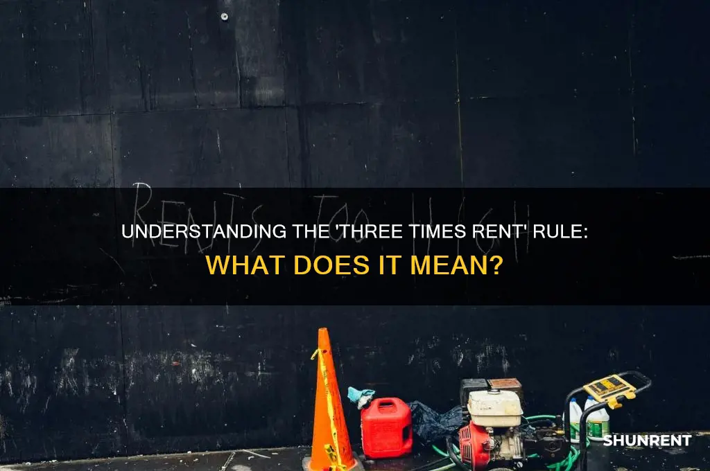 what does three times the rent meaning