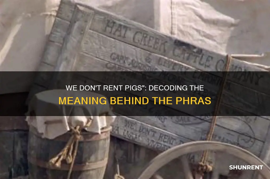 what does we don t rent pigs mean
