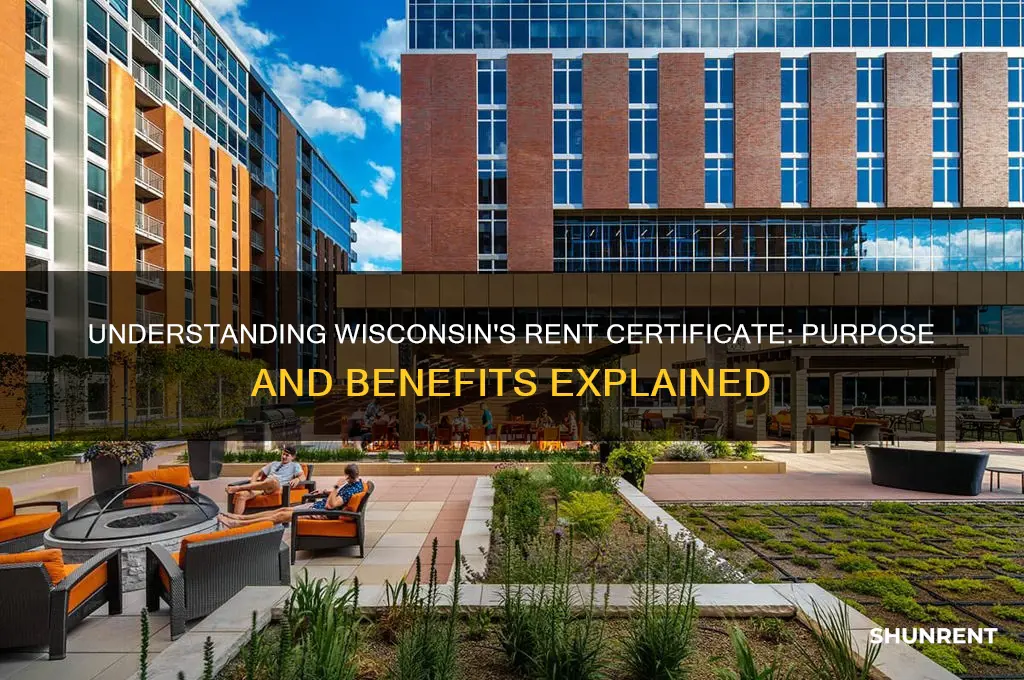 what does wisconsin use a rent certificate for