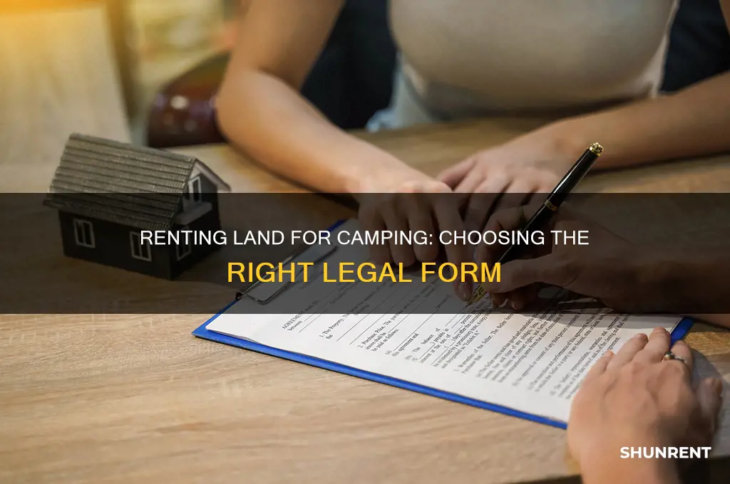 what form to use to rent land to camp on