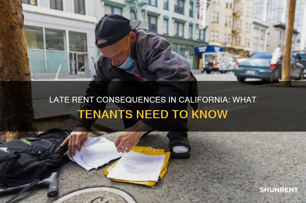what happens if i am late on rent in california