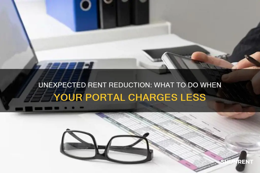 what happens if my rent portal charges me less rent