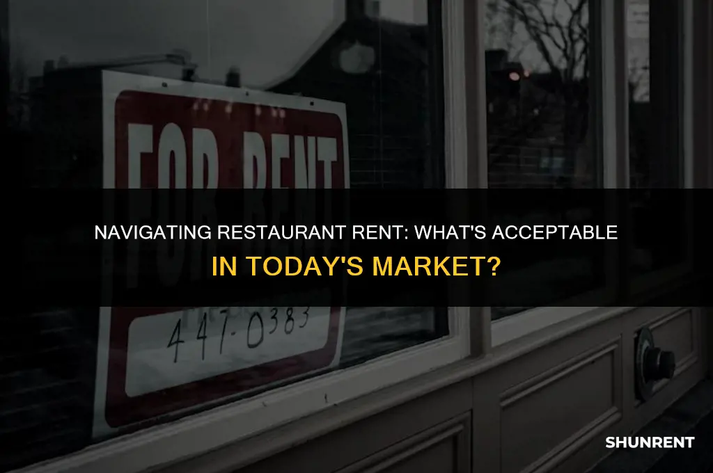 what ia acceptable rent doe a reatuarant