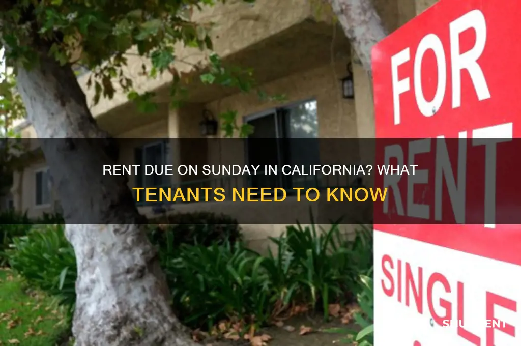 what if rent is due on a sunday california