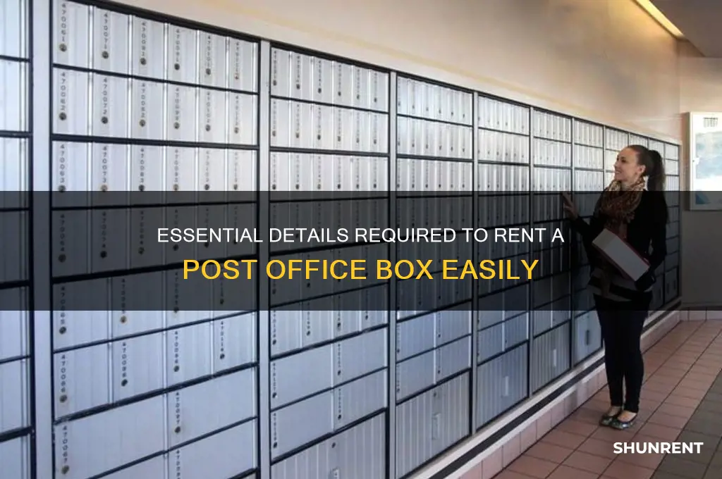 what info do you need to rent post office box
