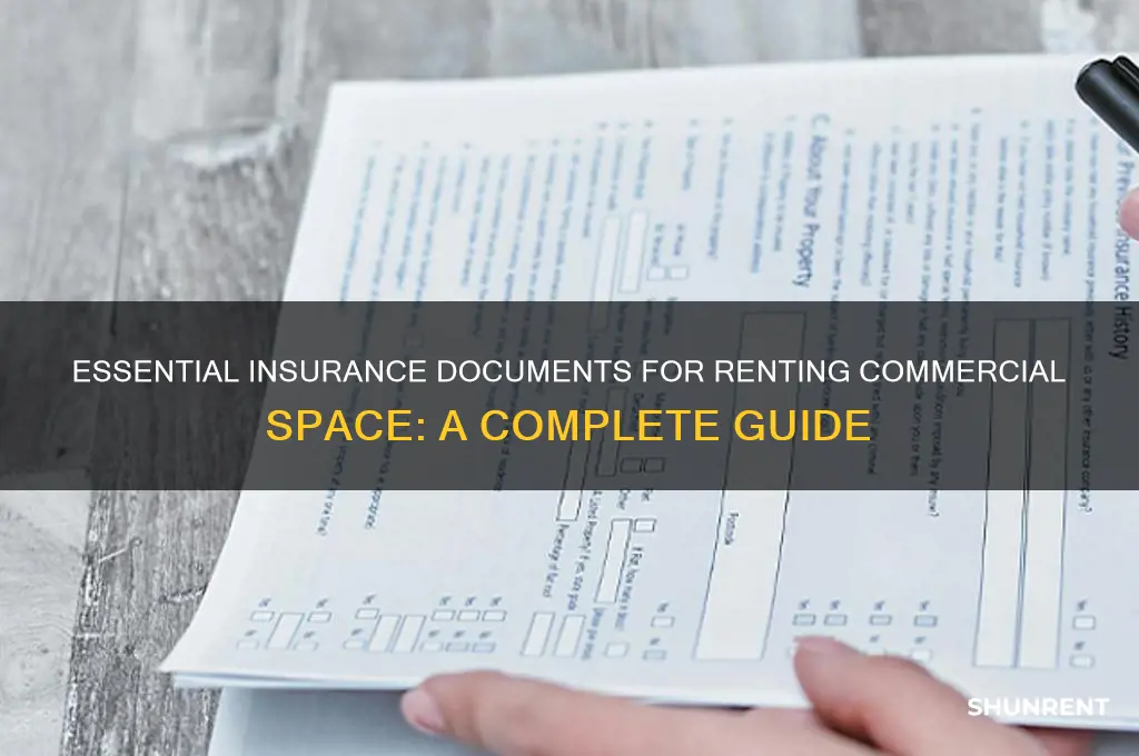 what insurance doc needed for renting out commercial spance
