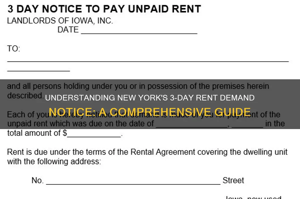 what is a 3 day rent demand notice new york