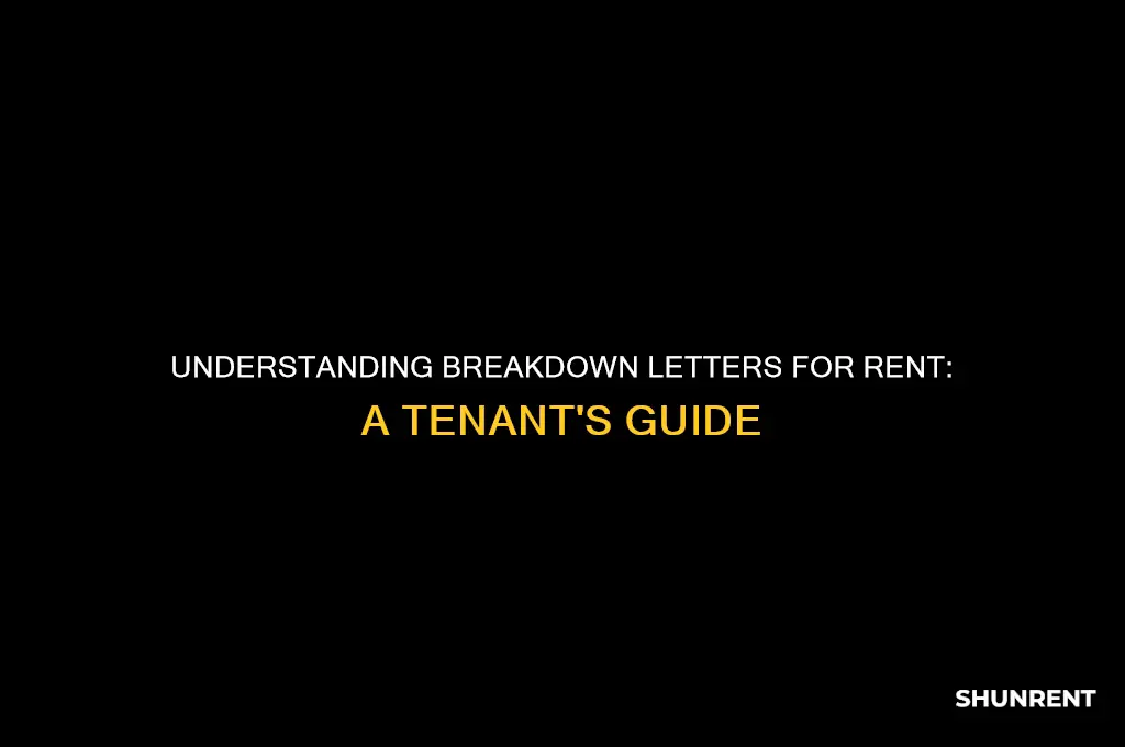 what is a breakdown letter for rent