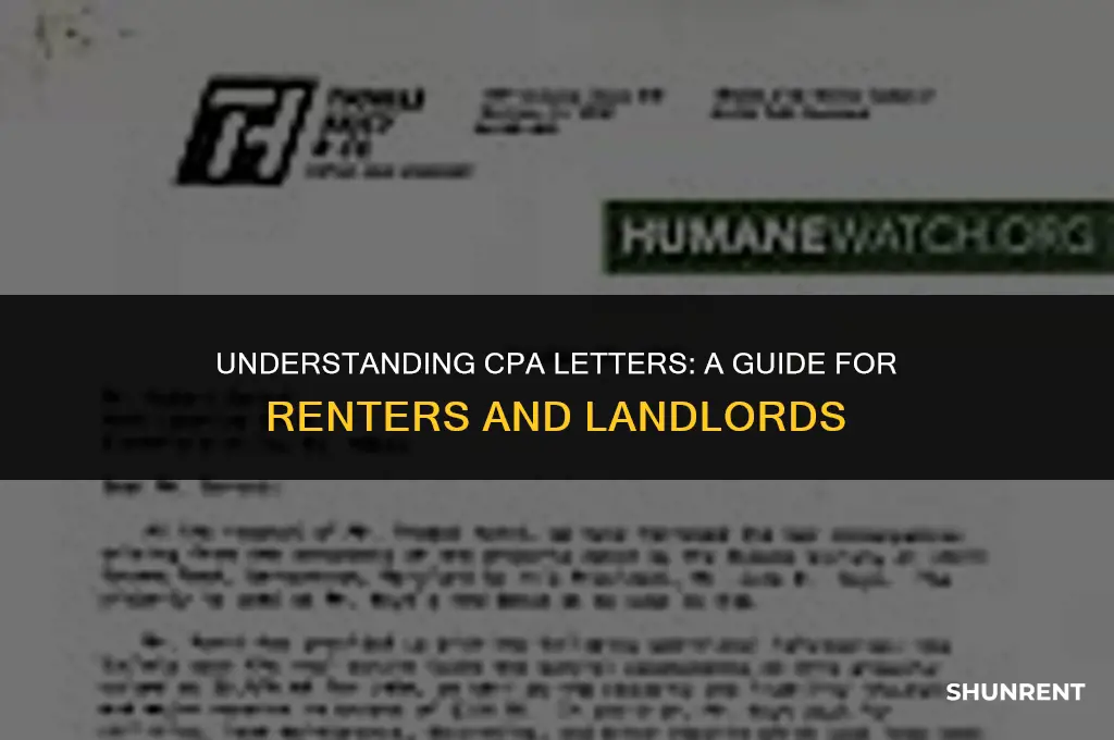 what is a cpa letter for renting