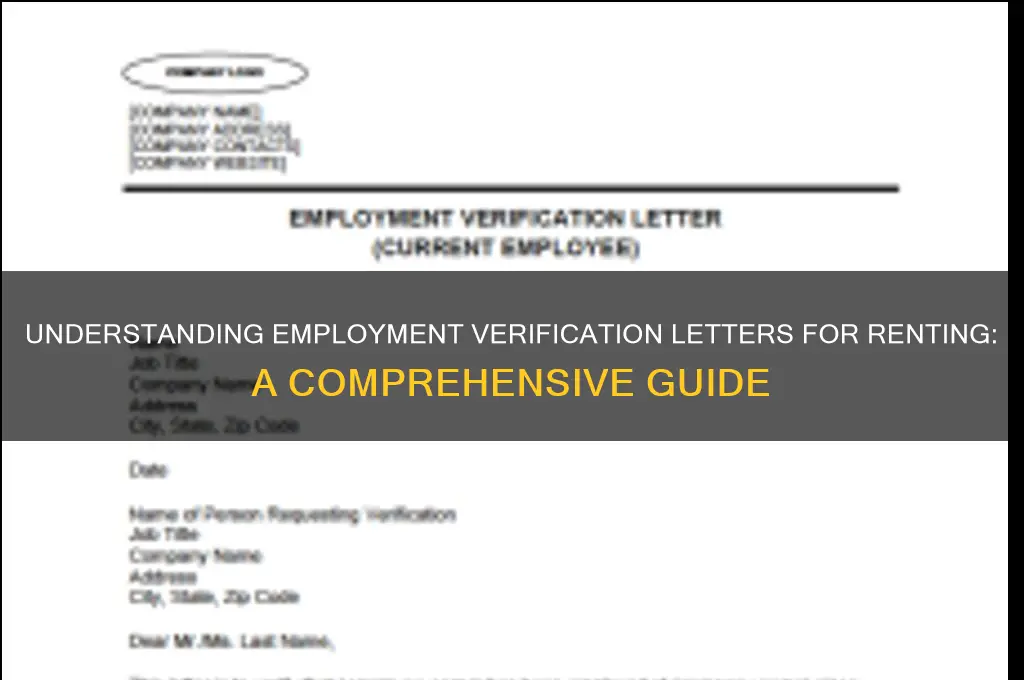 what is a letter of employment for renting