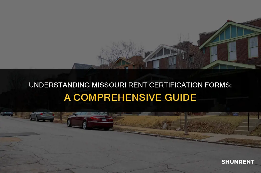 what is a missouri rent certification form