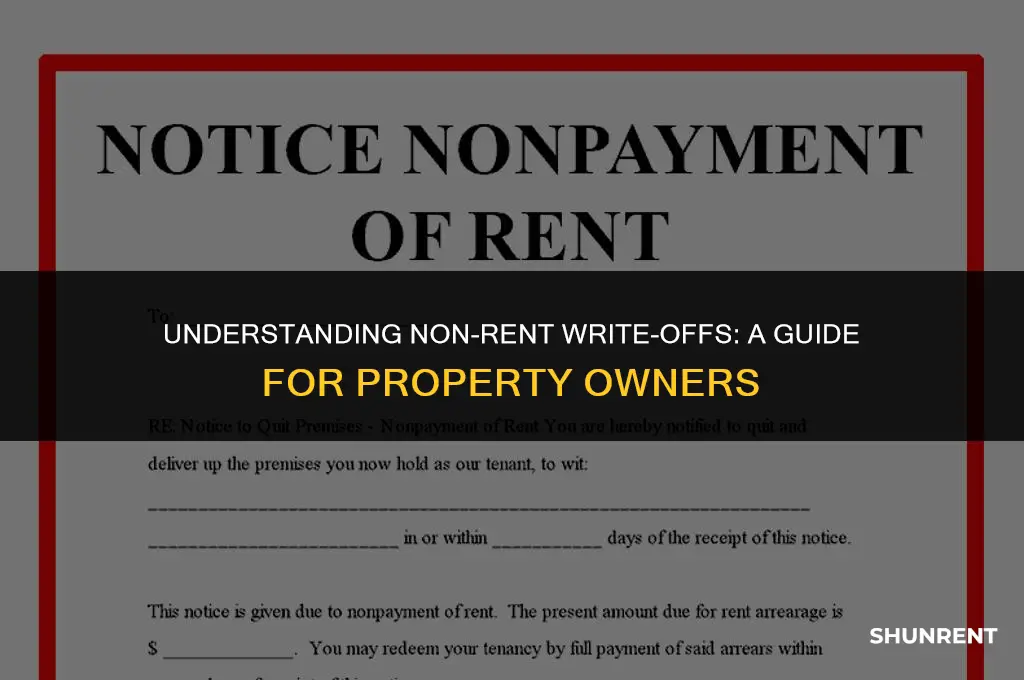 what is a non rent write off