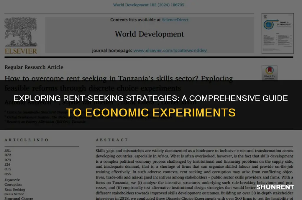 what is a rent seeking experiment strategy