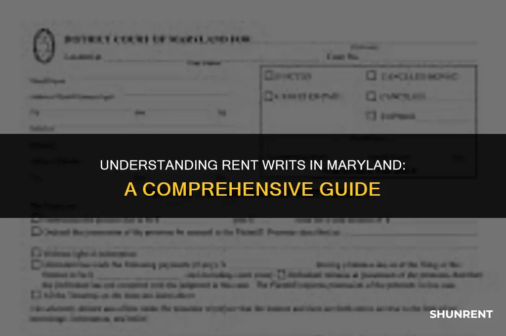 what is a rent writ in marland