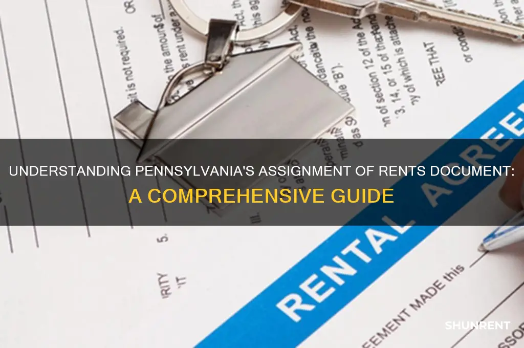what is an assignment of rents document pennsylvania