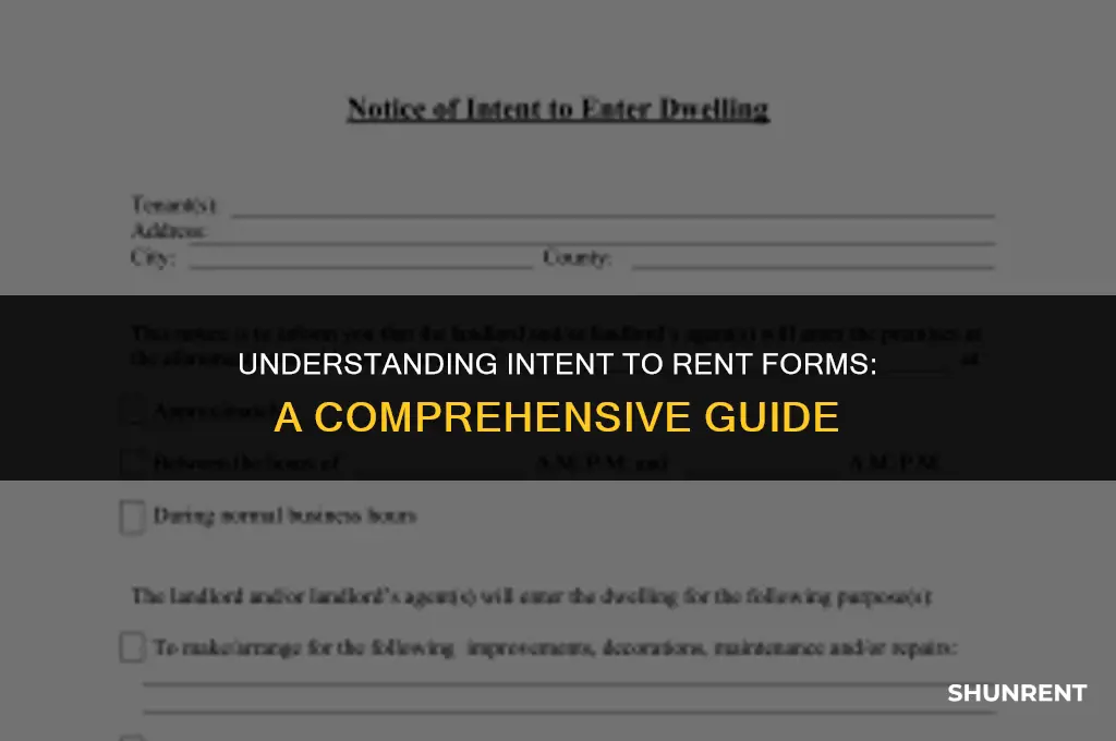 what is an intent to rent form
