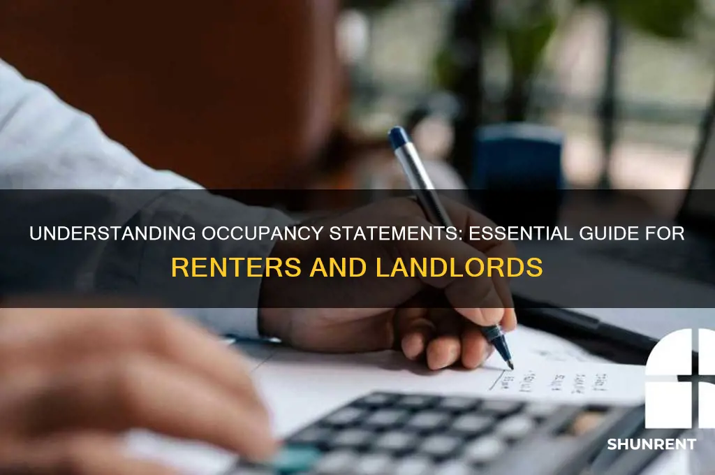 what is an occupancy statement for a renter