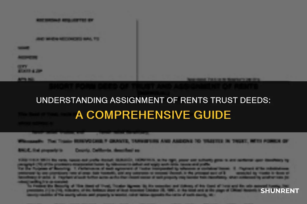 what is assignment of rents trust deed