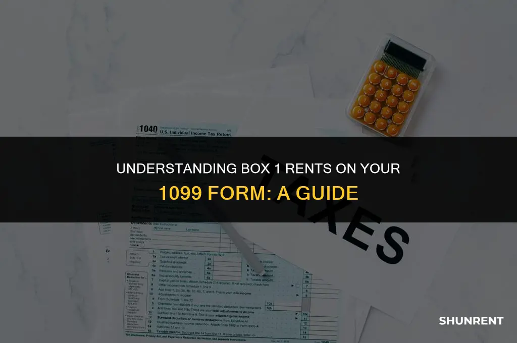 what is box 1 rents on 1099