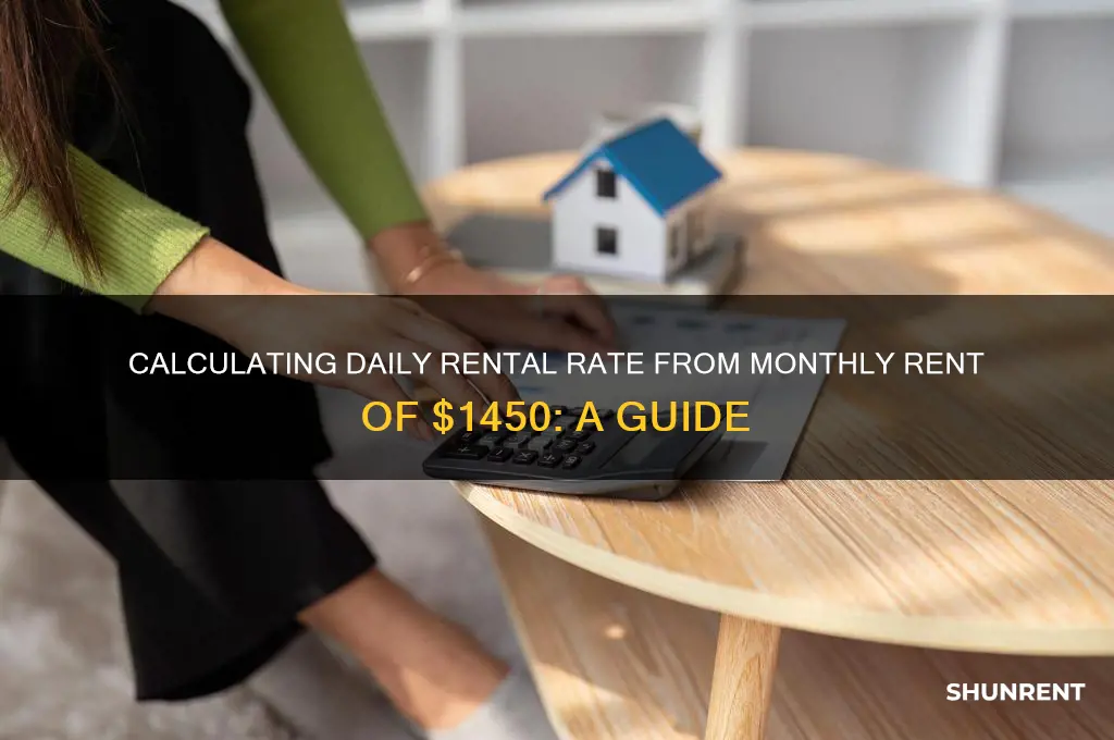 what is daily rental rate if monthly rent is 1450
