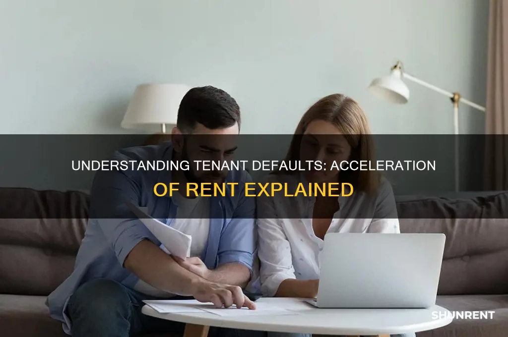 what is default by tenant regarding accdeleration of rent