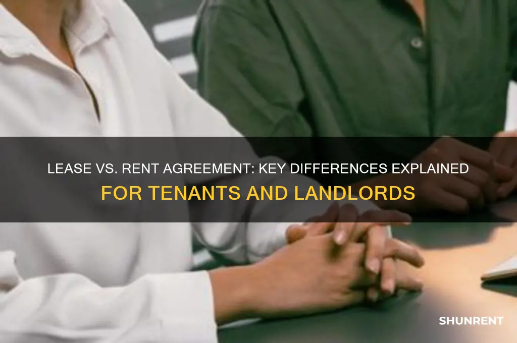 what is difference between lease and rent agreement