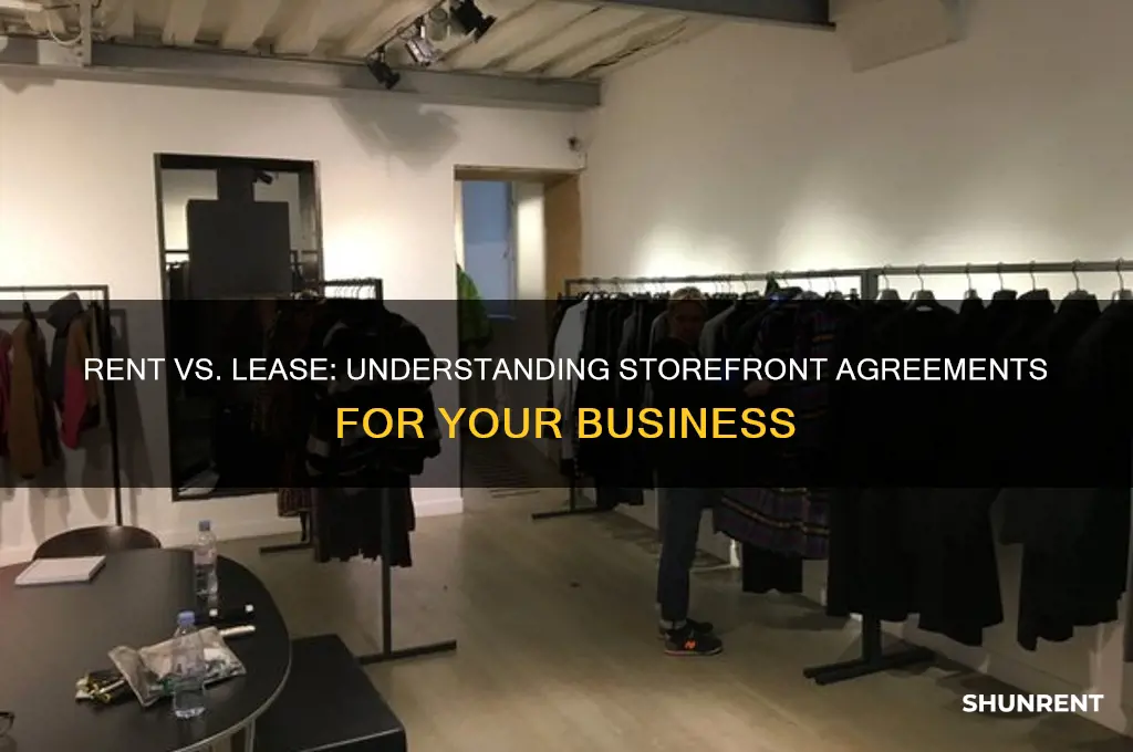 what is difference between rent and lease for storefront