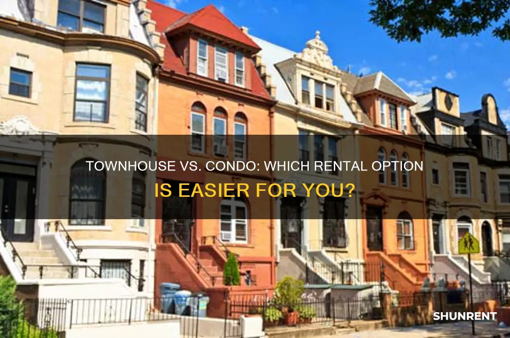 what is easier to rent townhoue vs condo