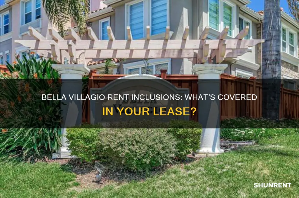 what is included in the rent at bella villagio