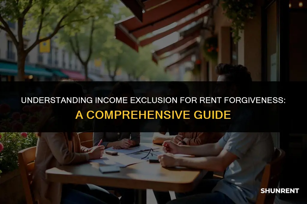 what is income exclusion for rent forgiveness