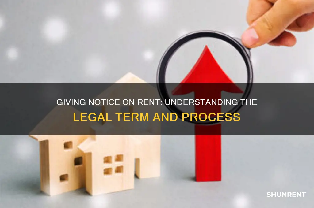 what is it called when you give notice on rent