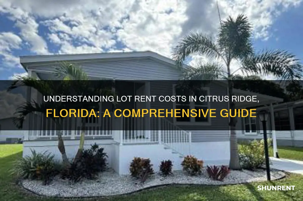 what is lot rent at citrus ridge fl