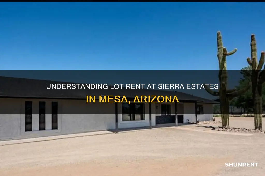 what is lot rent at seirra estates mesa az