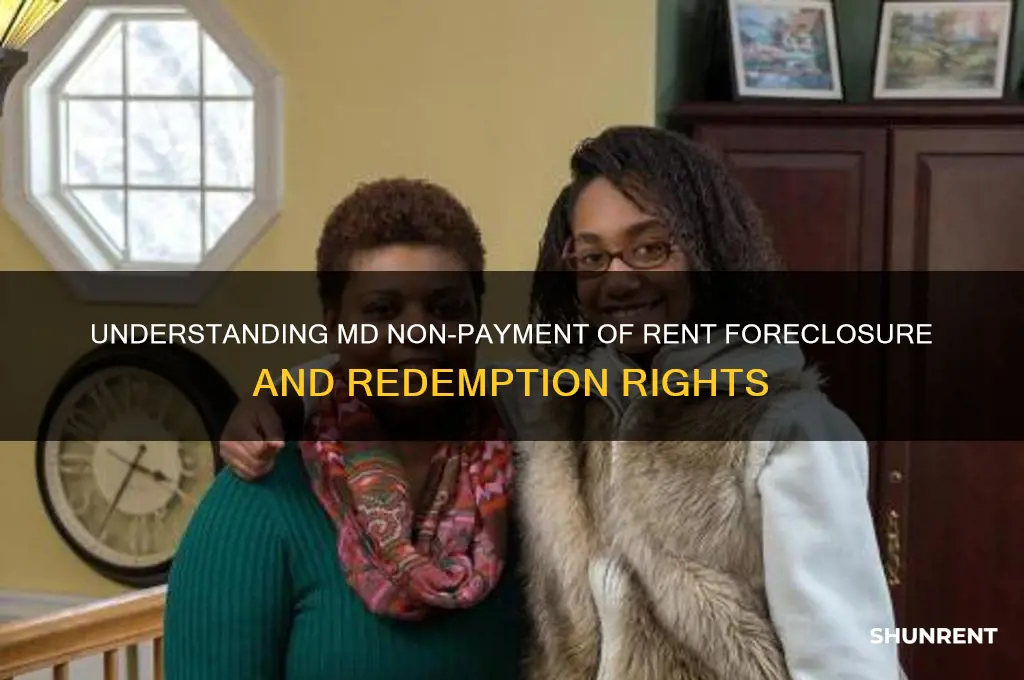 what is md non payment of rent foreclosure of redemption