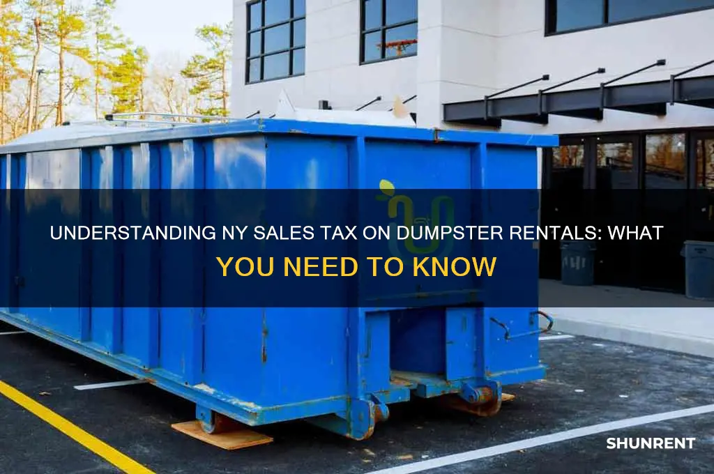 what is ny sales tax on renting dumpster