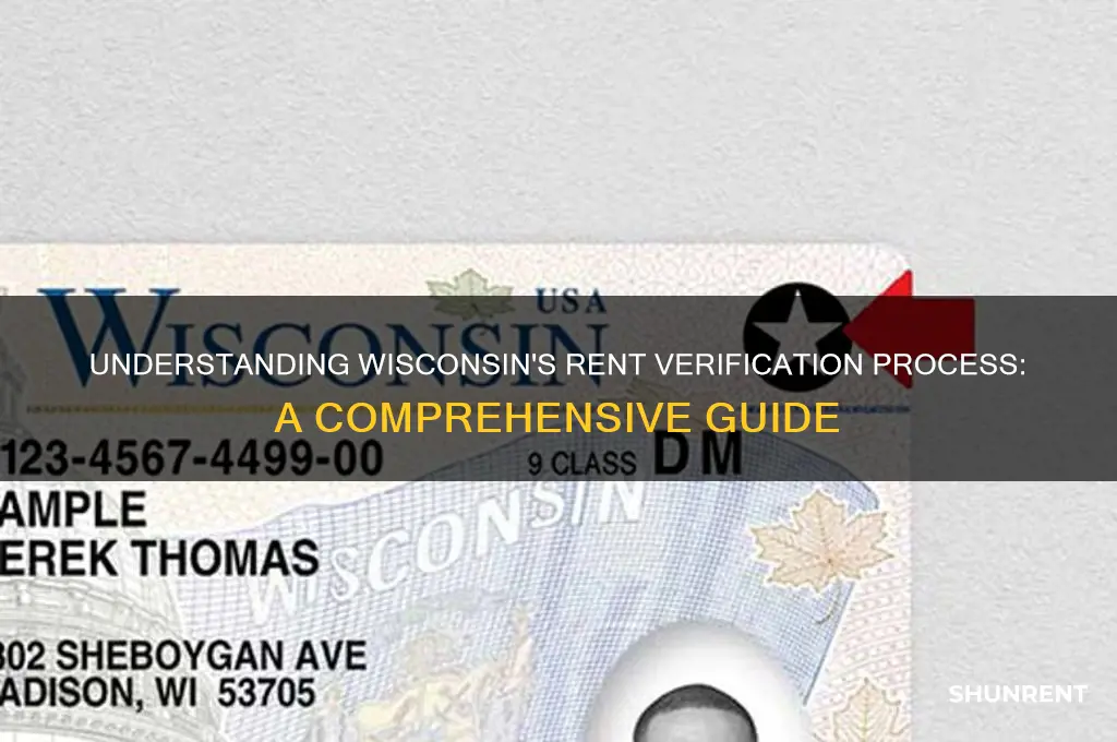 what is rent verification for the state of wi
