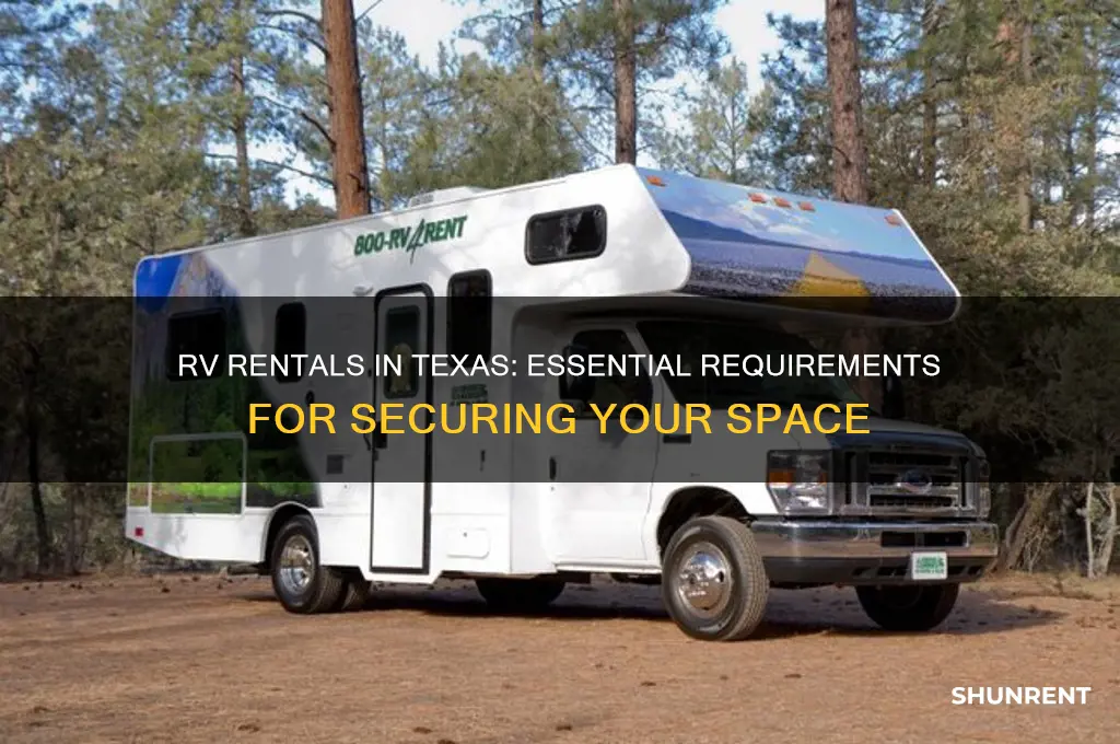 what is required to rent spaces for rv