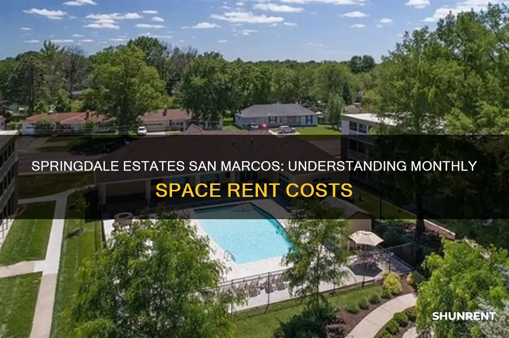 what is springdale estates in san marcos monthly space rent