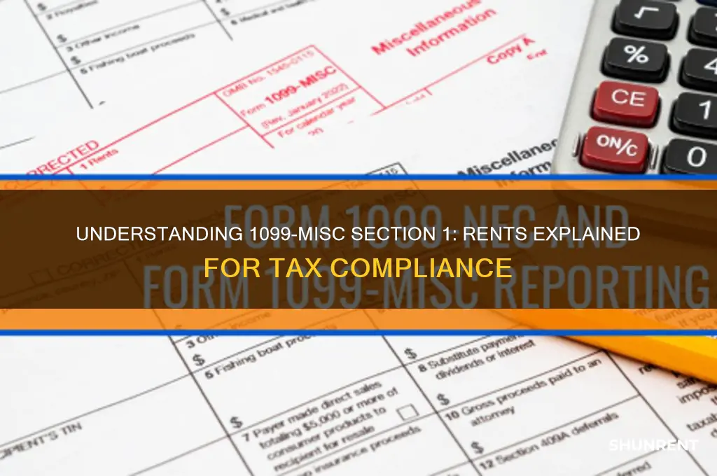 what is the 1099 misc form section 1 rents