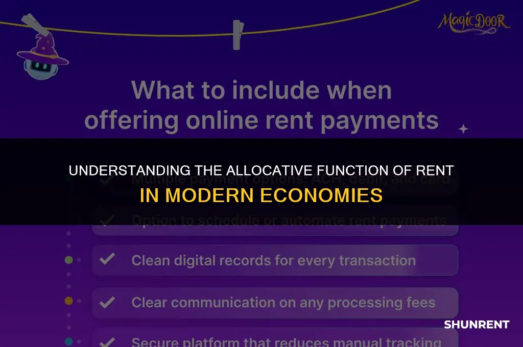 what is the allocative function of rent