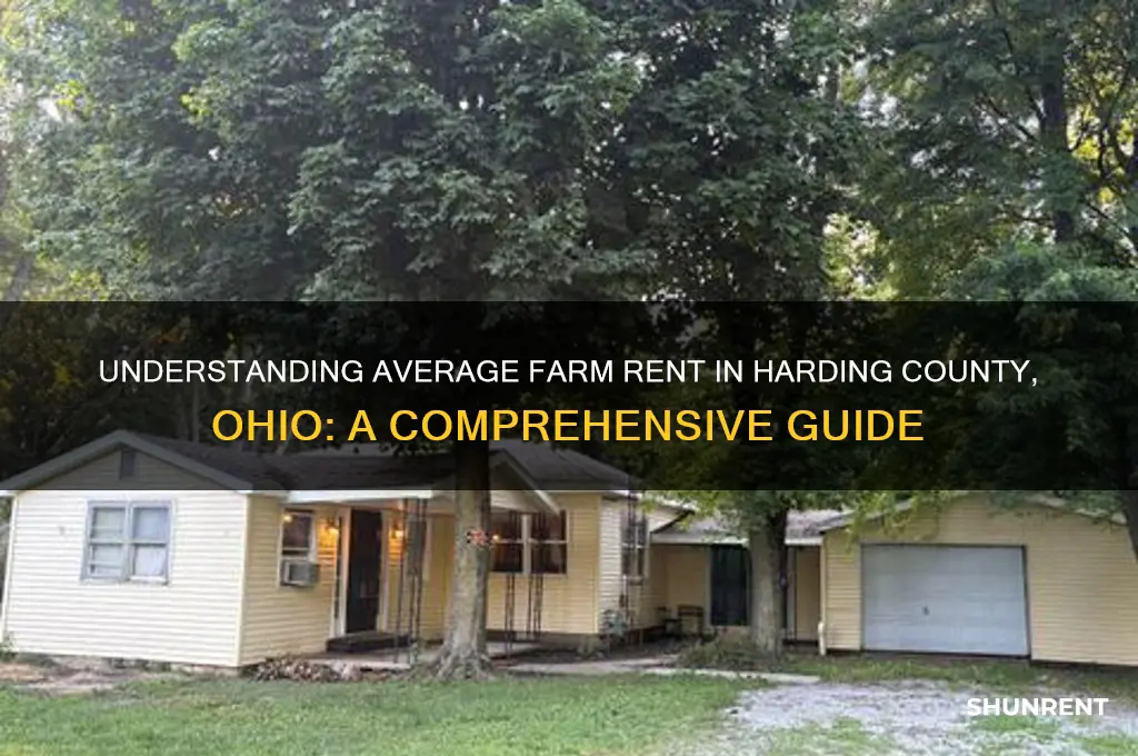 what is the average farm rent in harding county ohio