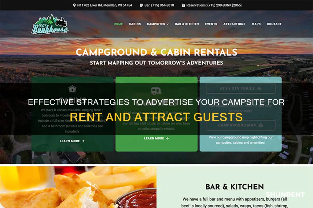 what is the best way to advertise campsite for rent
